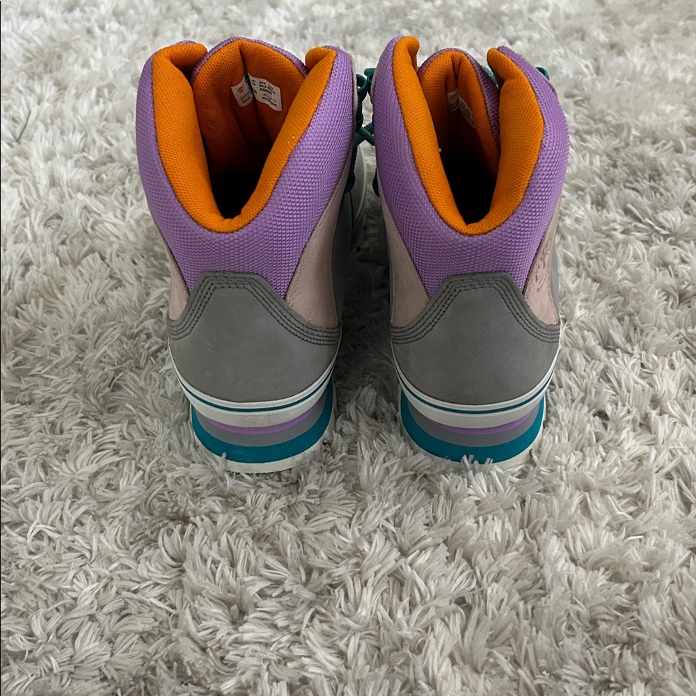 Timberland Gray and Purple Boots with Teal Laces - Picture 3 of 7